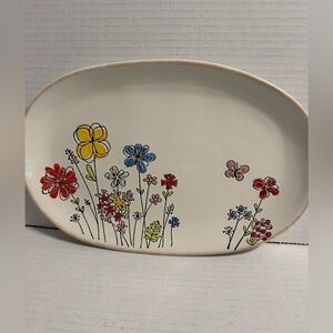 Tag Ceramic Platter with Floral Design